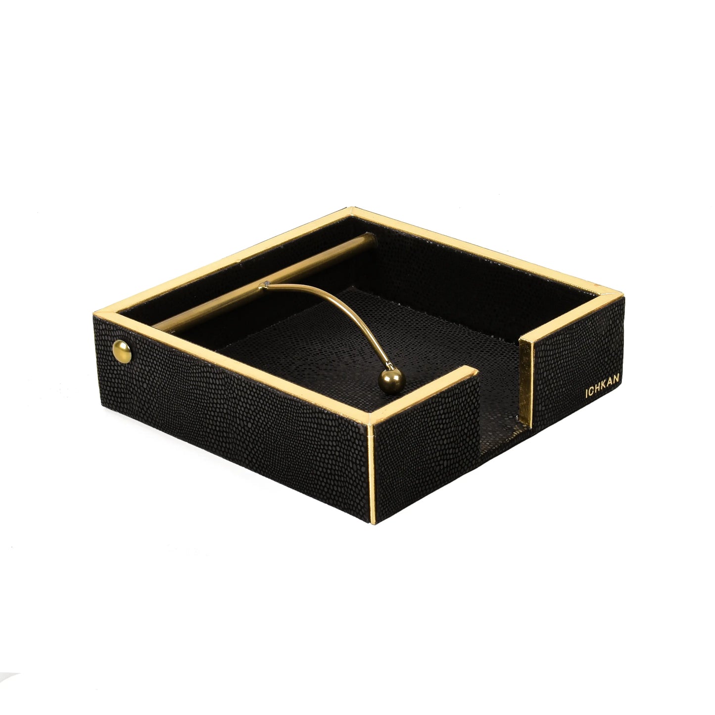 Leatherette Weight Tissue Holder | Black | Serpentine Ichkan