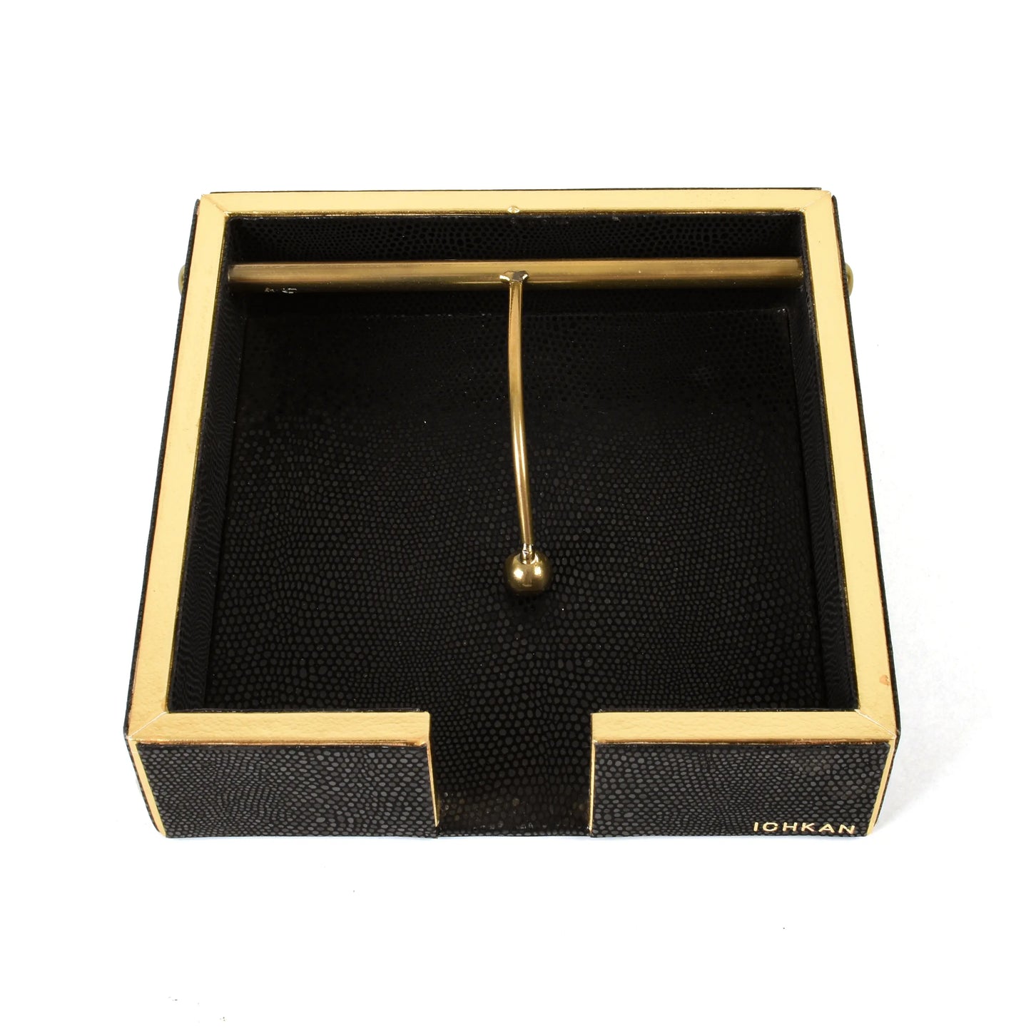 Leatherette Weight Tissue Holder | Black | Serpentine Ichkan