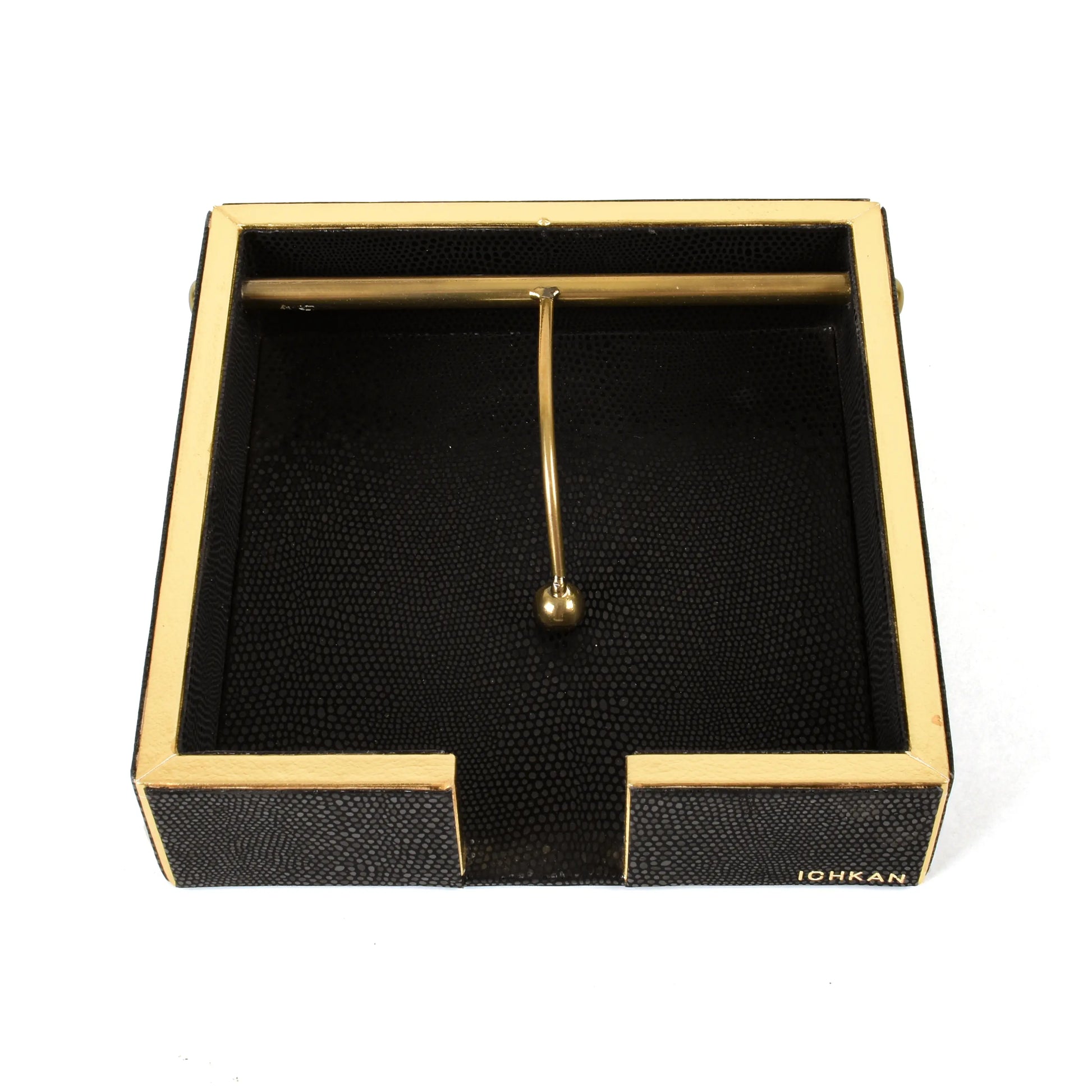 Leatherette Weight Tissue Holder | Black | Serpentine Ichkan