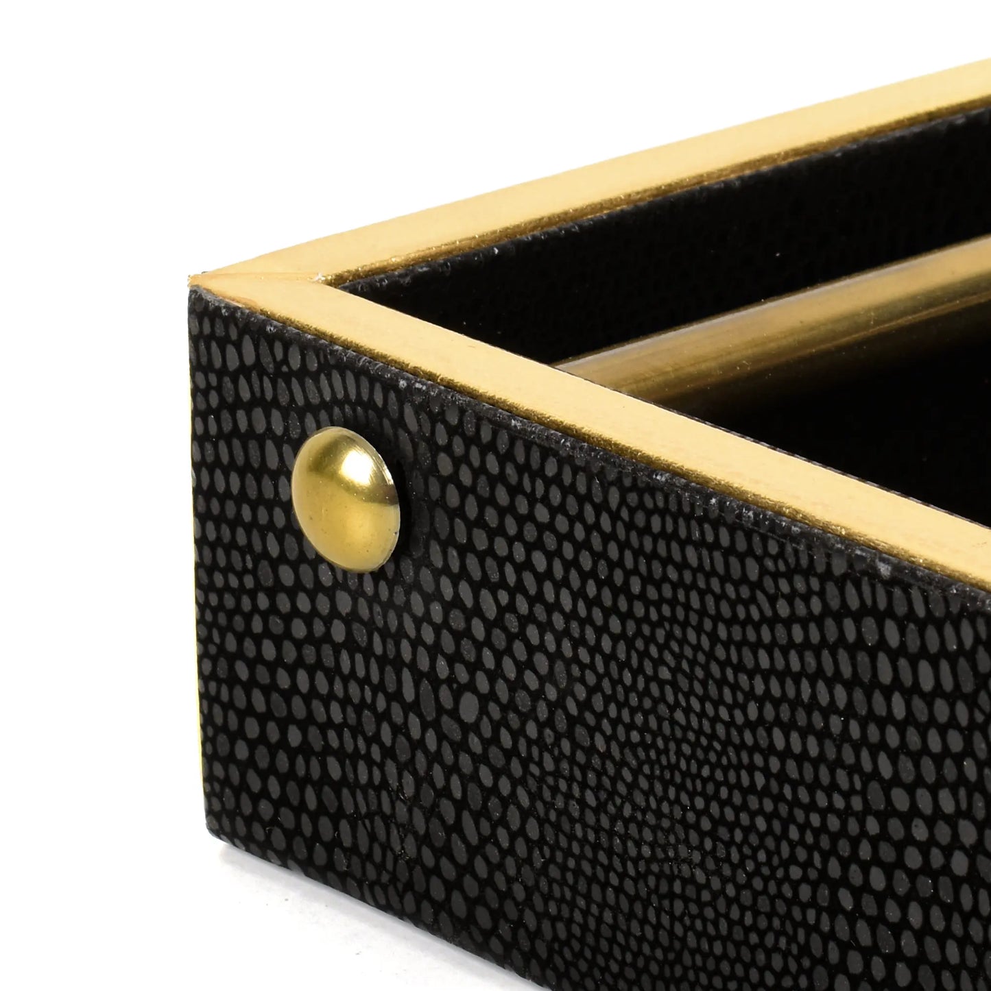 Leatherette Weight Tissue Holder | Black | Serpentine Ichkan