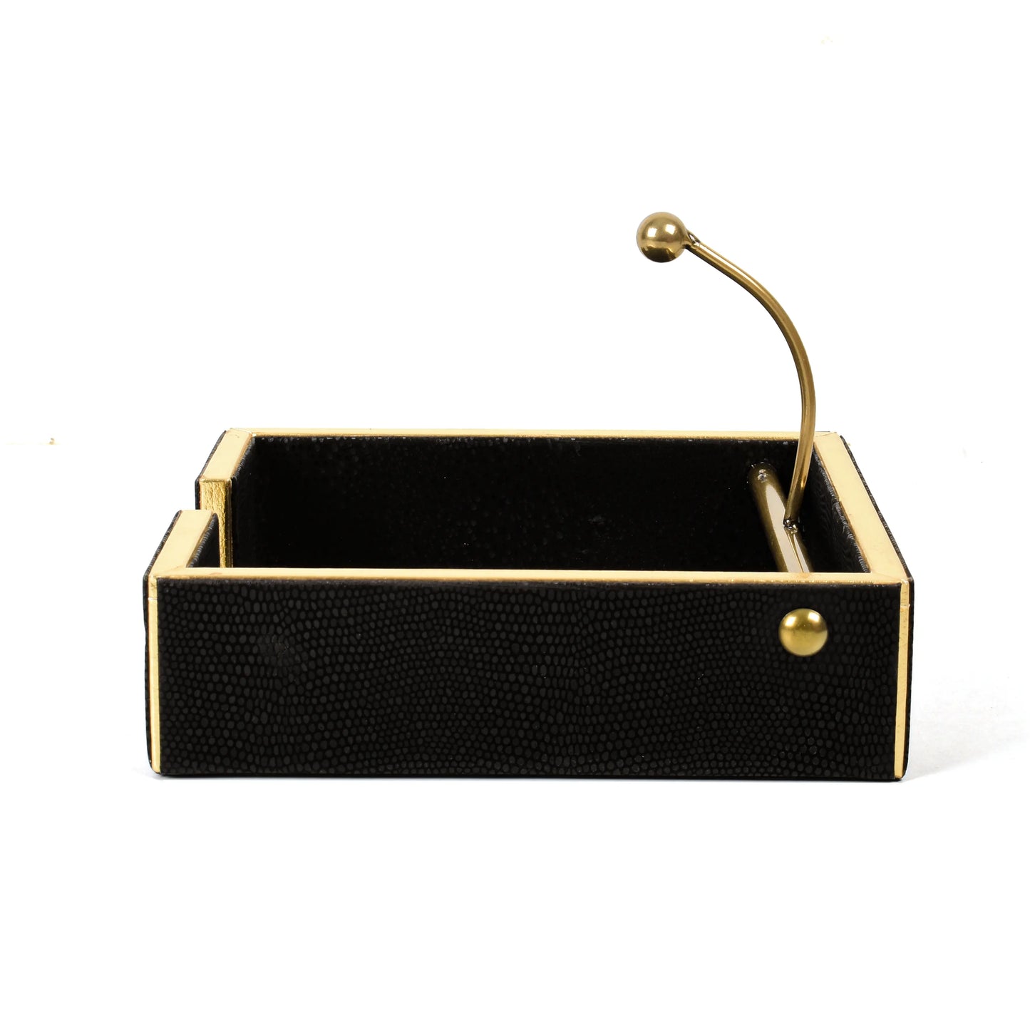 Leatherette Weight Tissue Holder | Black | Serpentine Ichkan