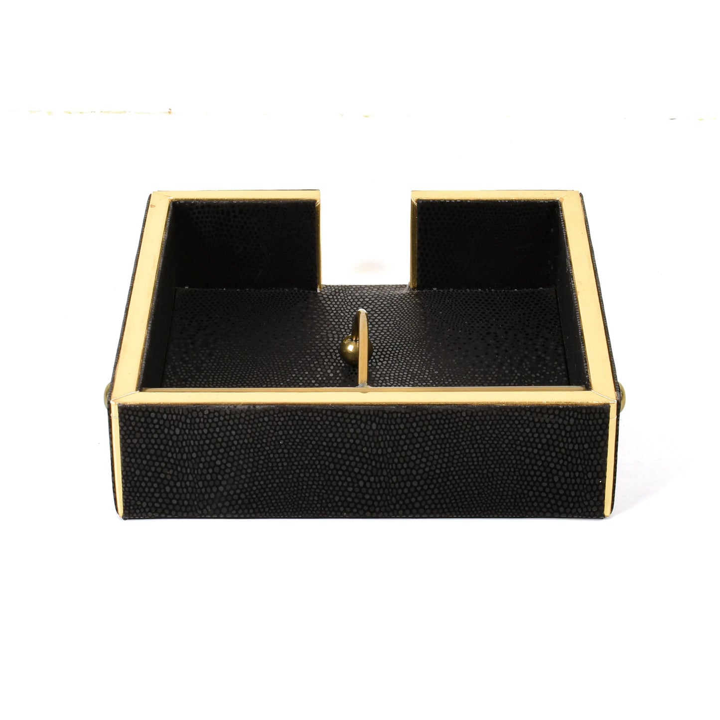 Leatherette Weight Tissue Holder | Black | Serpentine Ichkan