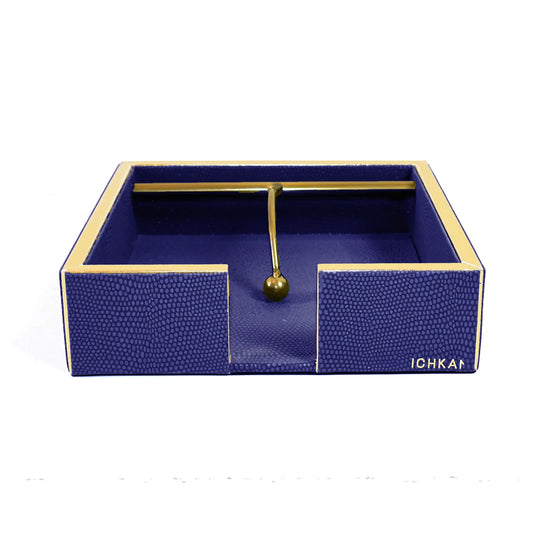 Leatherette Weight Tissue Holder | Blue | Serpentine Ichkan