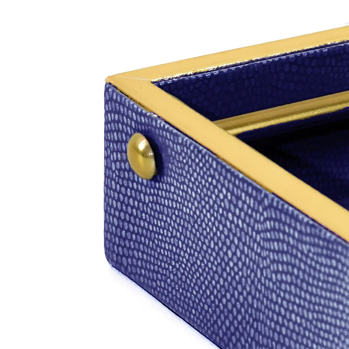 Leatherette Weight Tissue Holder | Blue | Serpentine Ichkan