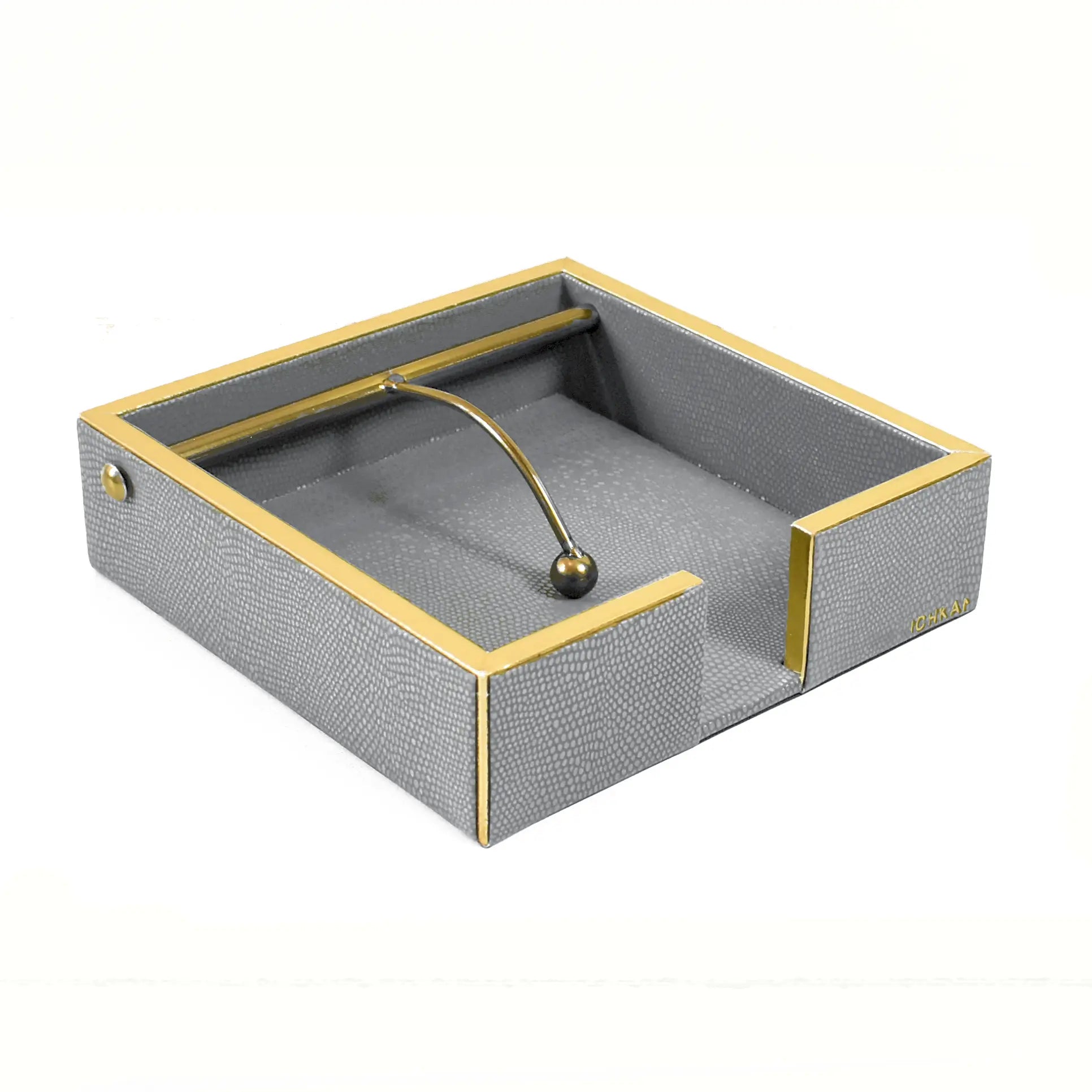 Leatherette Weight Tissue Holder | Grey | Serpentine Ichkan