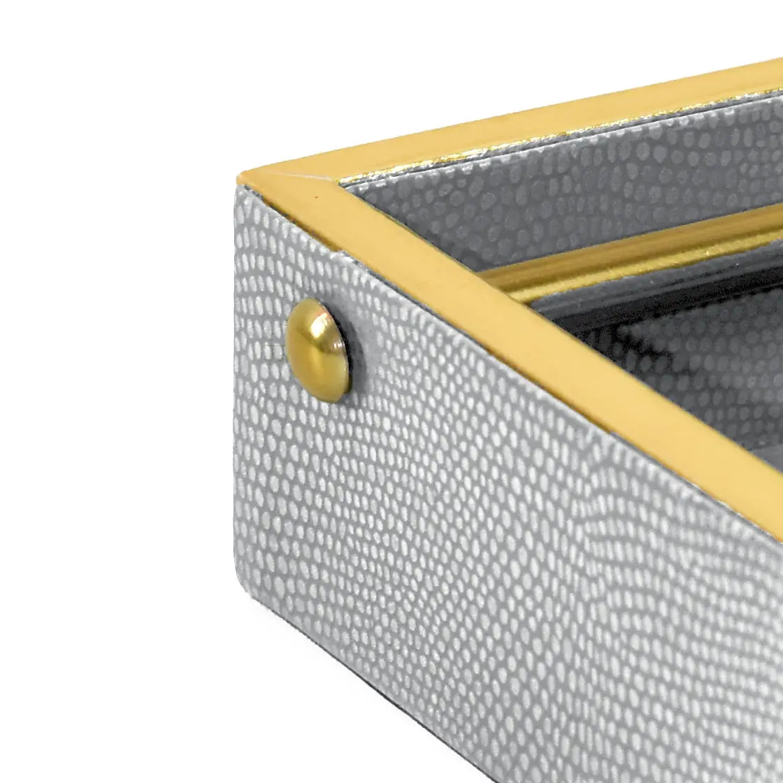 Leatherette Weight Tissue Holder | Grey | Serpentine Ichkan