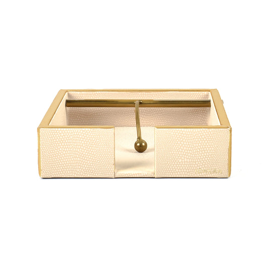 Leatherette Weight Tissue Holder | Ivory | Serpentine Ichkan