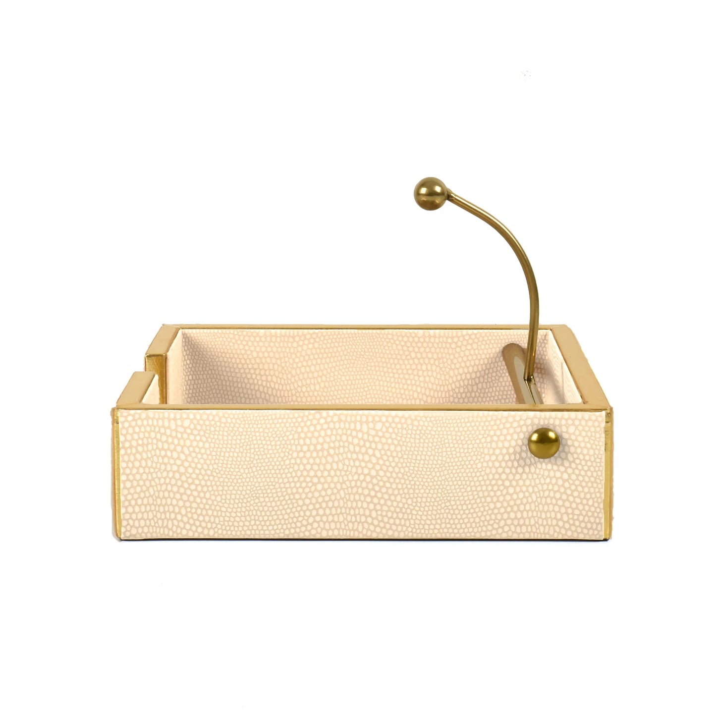 Leatherette Weight Tissue Holder | Ivory | Serpentine Ichkan