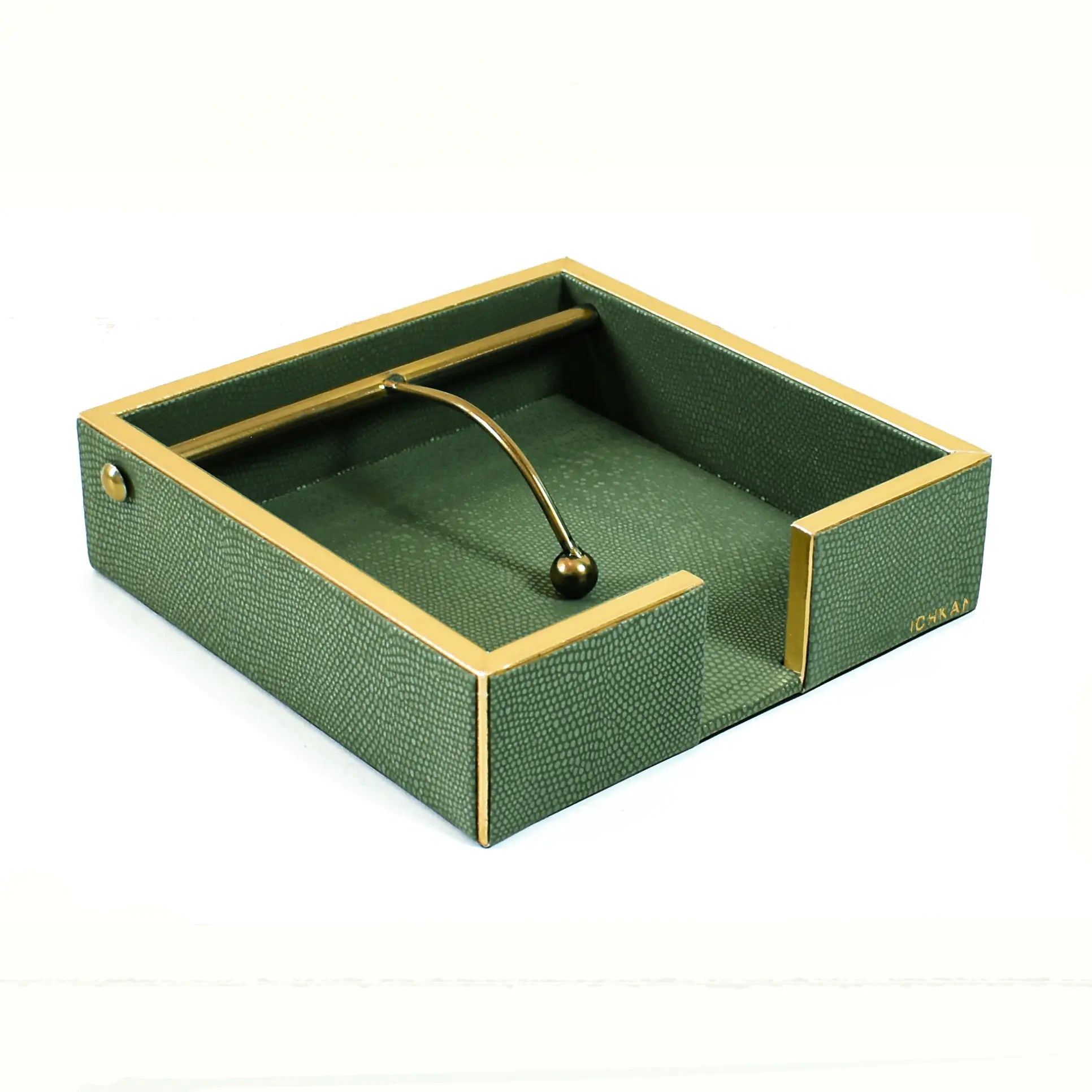 Leatherette Weight Tissue Holder | Olive Green | Serpentine Ichkan