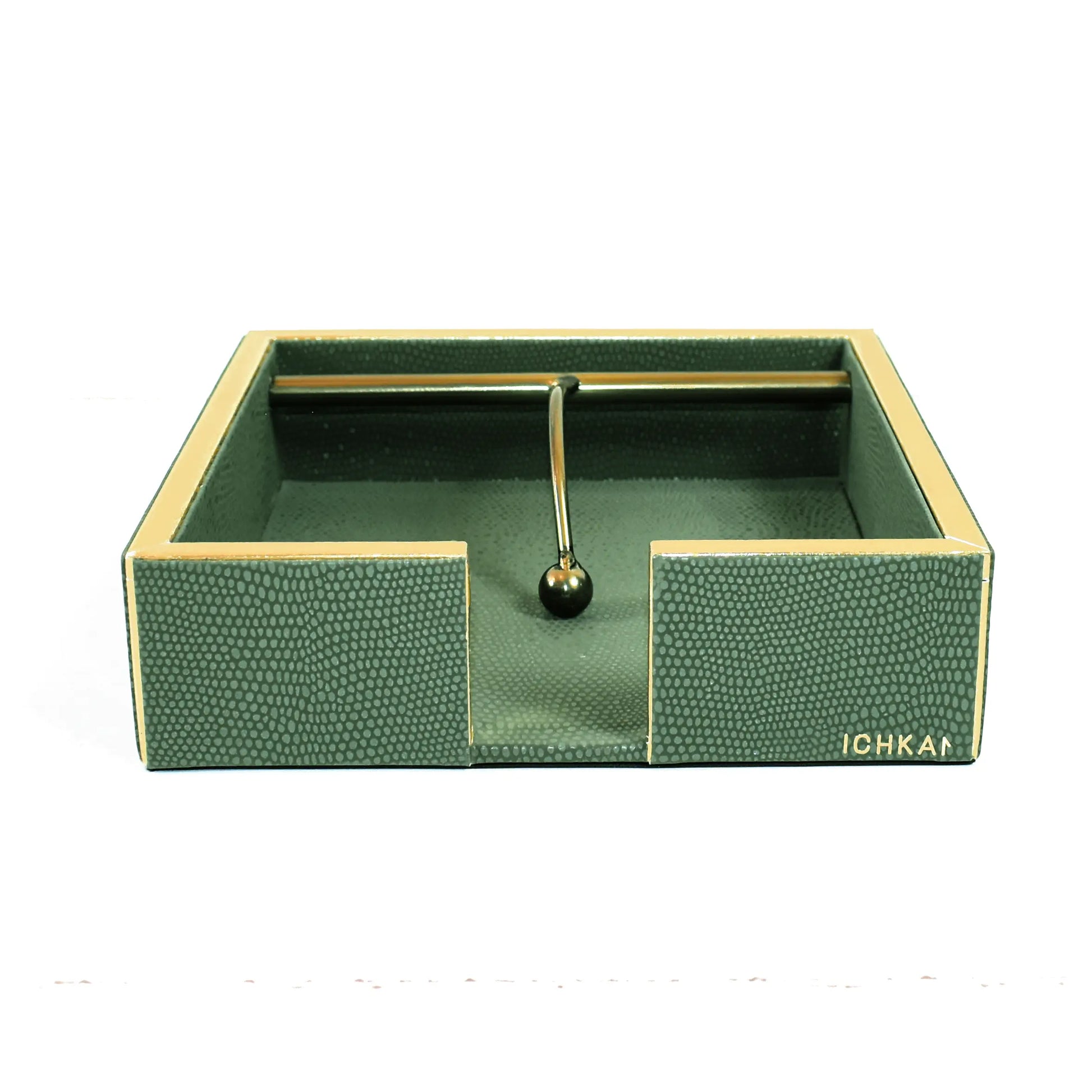 Leatherette Weight Tissue Holder | Olive Green | Serpentine Ichkan