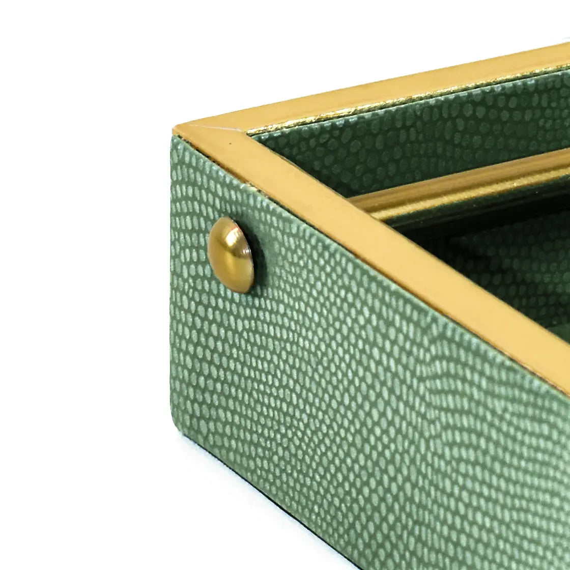 Leatherette Weight Tissue Holder | Olive Green | Serpentine Ichkan