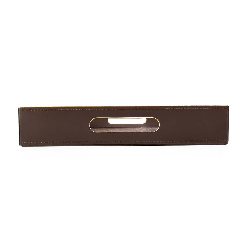 Leatherette Rectangle Serving Tray Large | Brown | V'eve ICHKAN