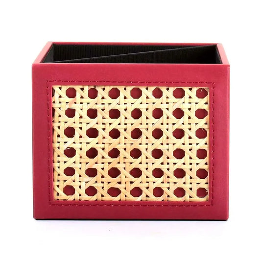 Leatherette Cosmetic/Pen Holder I Maroon | Willow ICHKAN