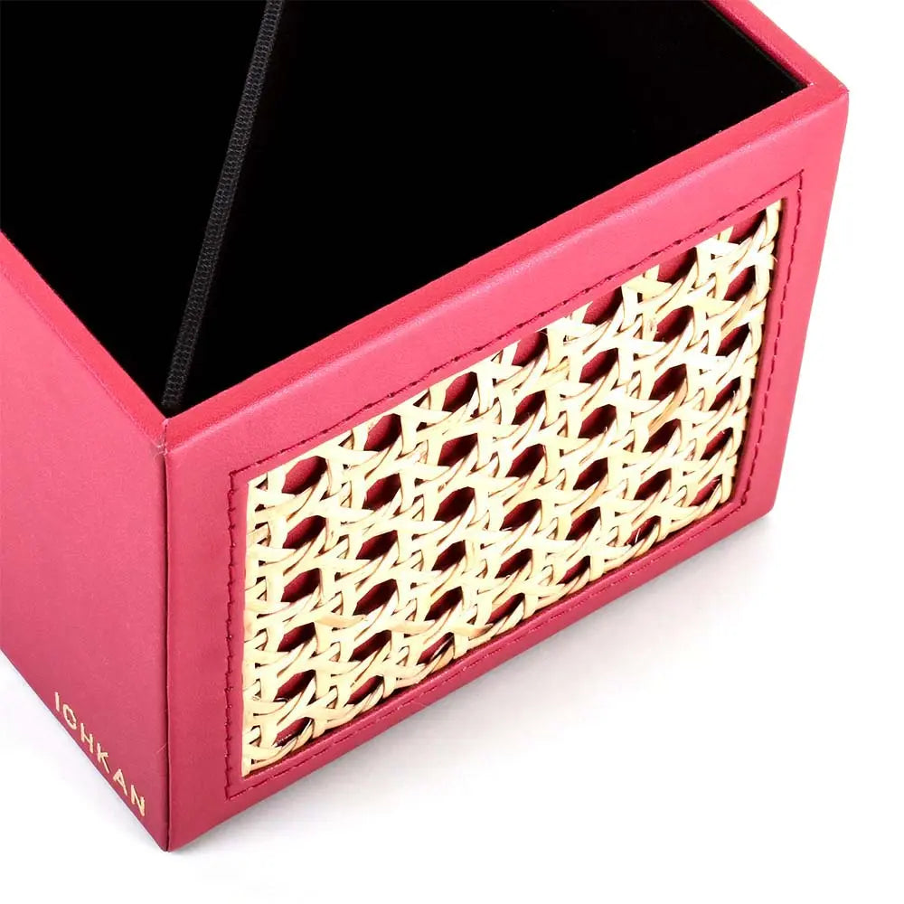 Leatherette Cosmetic/Pen Holder I Maroon | Willow ICHKAN