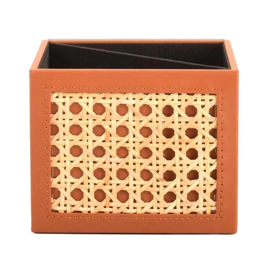 Leatherette Cosmetic/Pen Holder I Tan | Willow ICHKAN