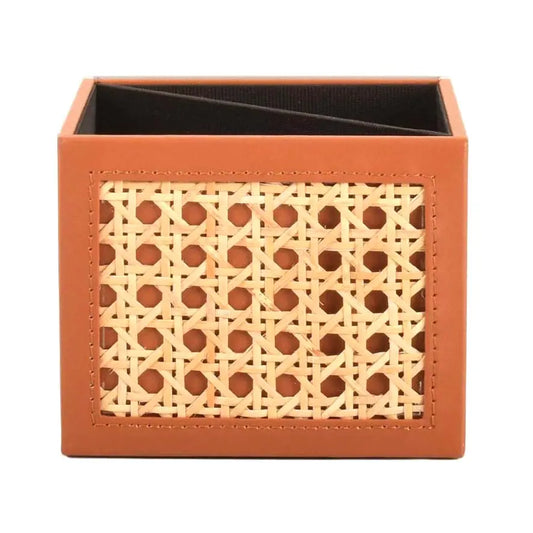 Leatherette Cosmetic/Pen Holder I Tan | Willow ICHKAN