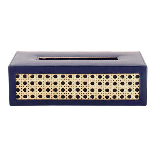 Leatherette Rectangle Tissue Box Holder I Midnight Blue | Willow ICHKAN