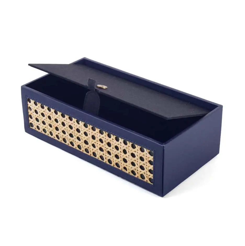 Leatherette Rectangle Tissue Box Holder I Midnight Blue | Willow ICHKAN