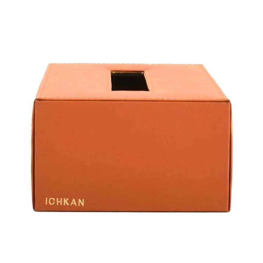 Leatherette Rectangle Tissue Box Holder I Tan | Willow ICHKAN