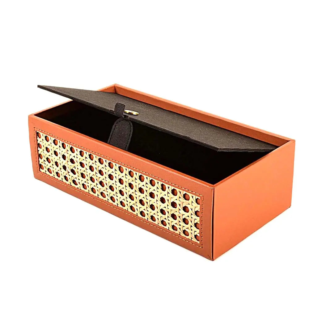 Leatherette Rectangle Tissue Box Holder I Tan | Willow ICHKAN