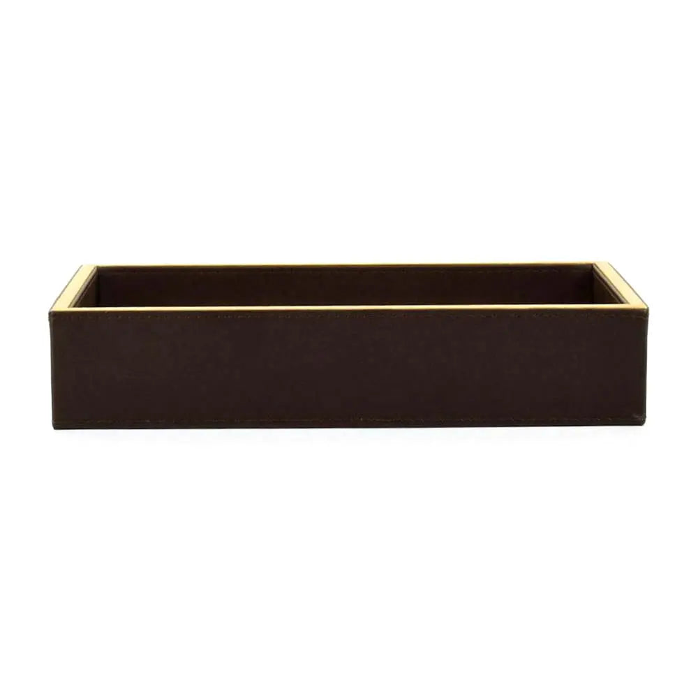 Leatherette Towel/Vanity Tray | Dark Brown | Willow ICHKAN