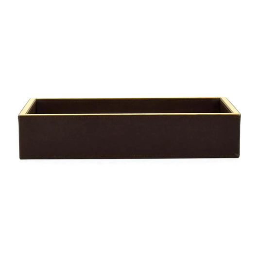 Leatherette Towel/Vanity Tray | Dark Brown | Willow ICHKAN