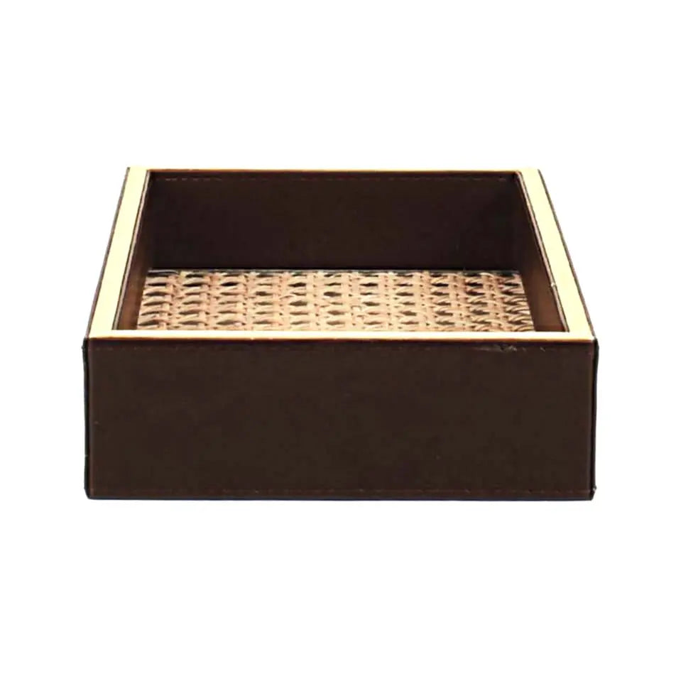 Leatherette Towel/Vanity Tray | Dark Brown | Willow ICHKAN
