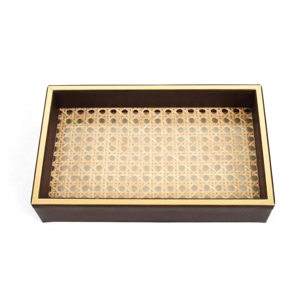 Leatherette Towel/Vanity Tray | Dark Brown | Willow ICHKAN