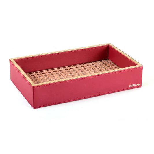 Leatherette Towel/Vanity Tray | Maroon | Willow ICHKAN