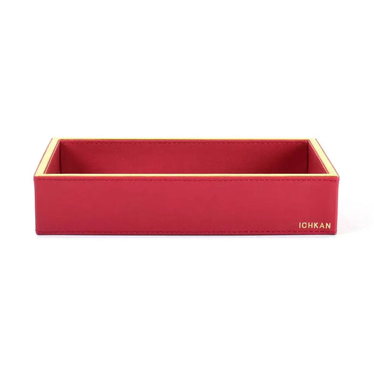 Leatherette Towel/Vanity Tray | Maroon | Willow ICHKAN