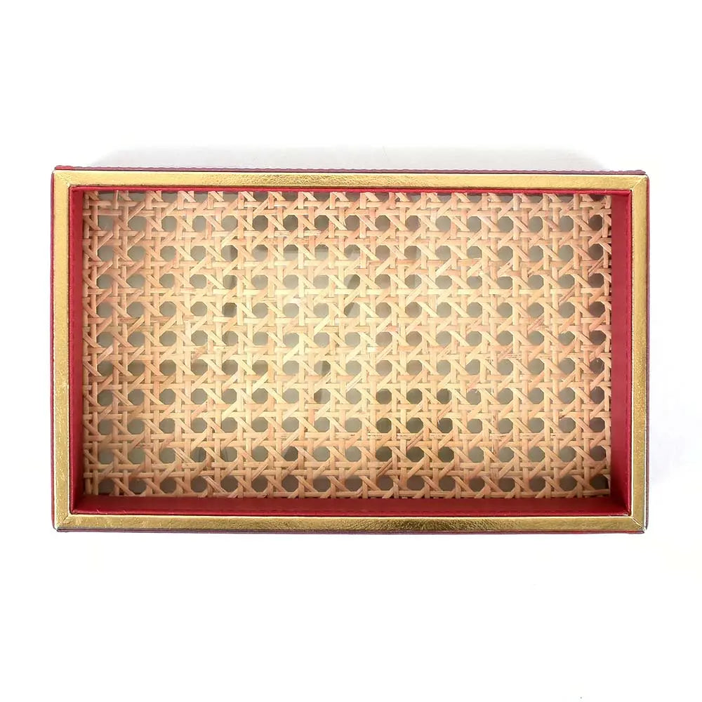 Leatherette Towel/Vanity Tray | Maroon | Willow ICHKAN