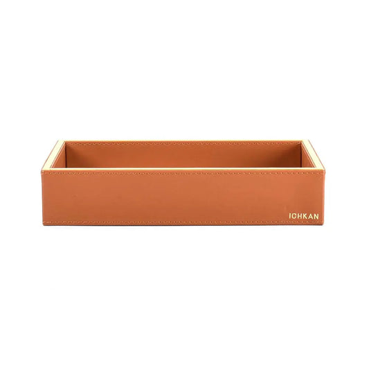 Leatherette Towel/Vanity Tray | Tan | Willow ICHKAN