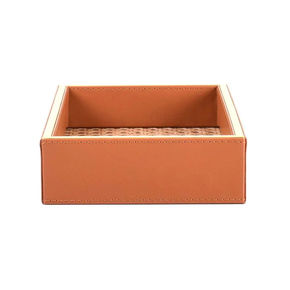 Leatherette Towel/Vanity Tray | Tan | Willow ICHKAN
