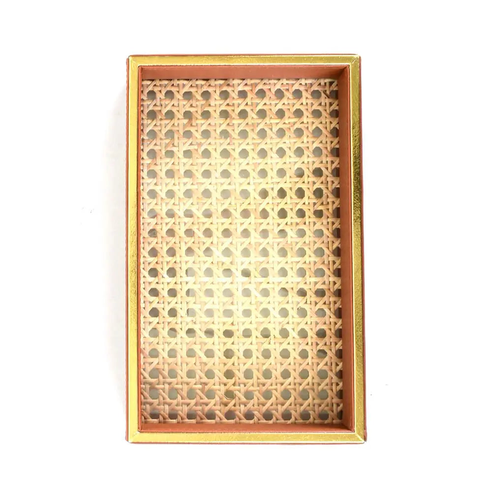 Leatherette Towel/Vanity Tray | Tan | Willow ICHKAN