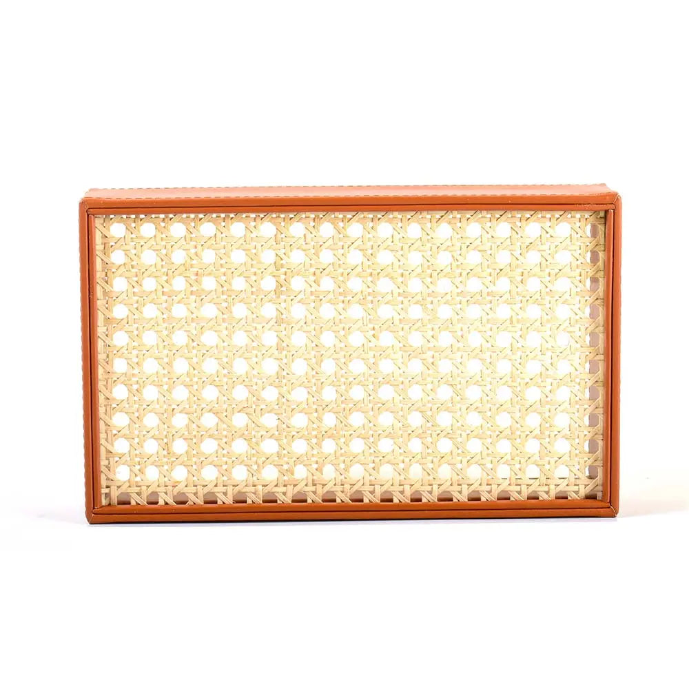 Leatherette Towel/Vanity Tray | Tan | Willow ICHKAN