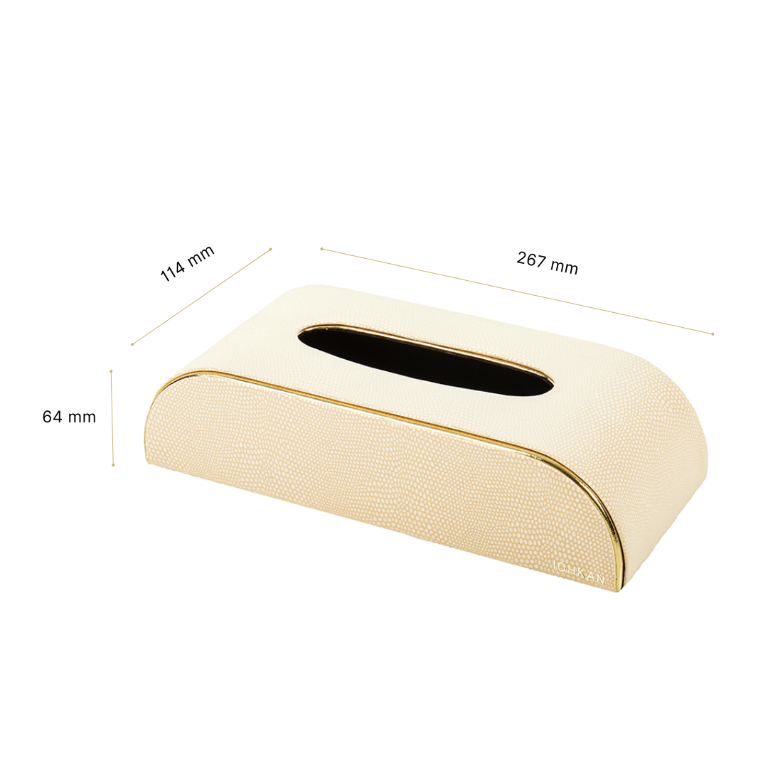Leatherette Curve Tissue Holder | Ivory | Serpentine Ichkan