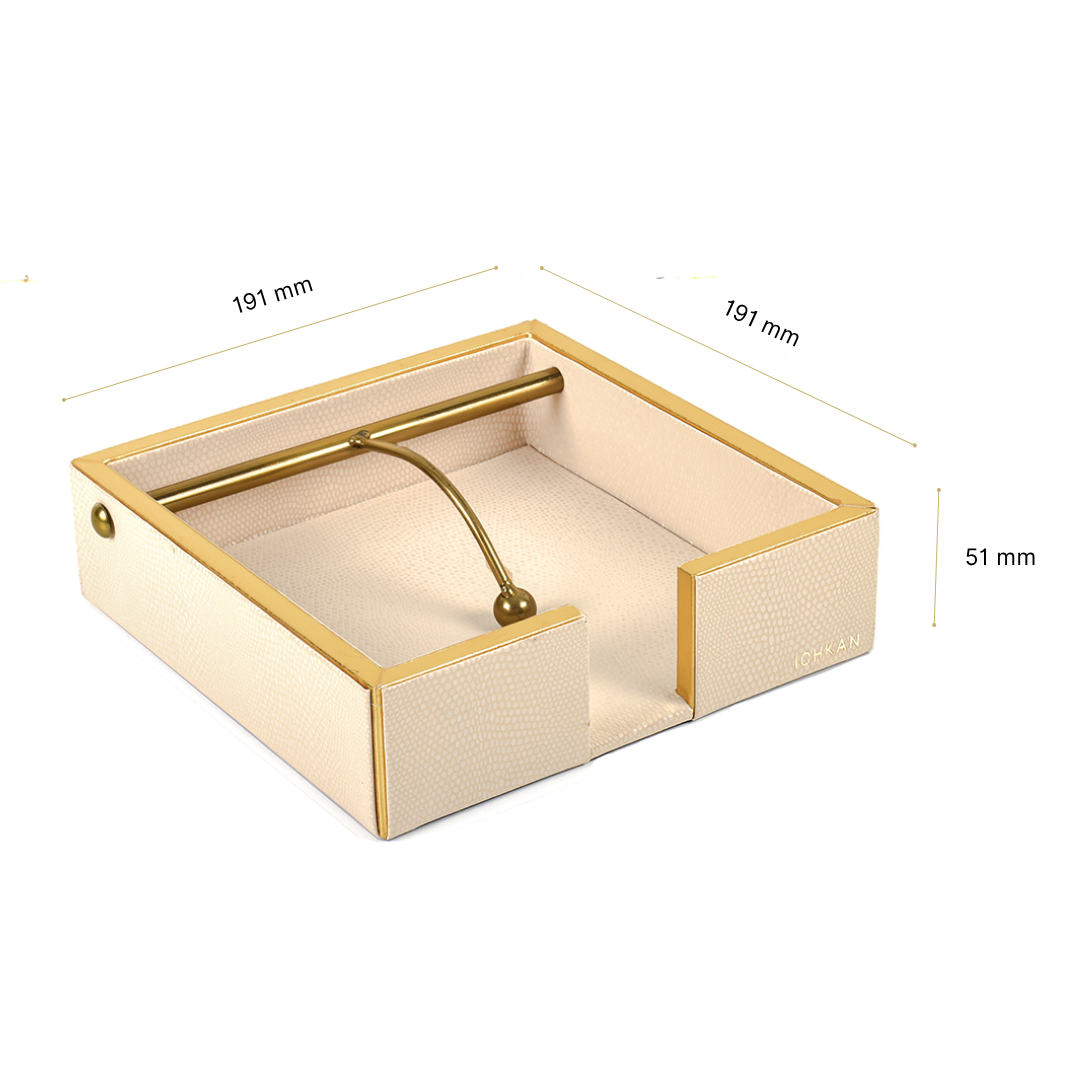 Leatherette Weight Tissue Holder | Ivory | Serpentine Ichkan