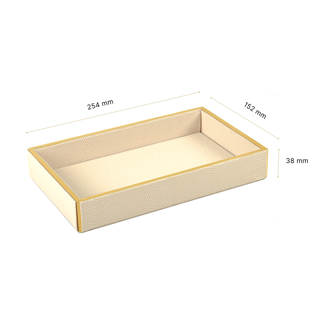 Leatherette Towel/Vanity Tray | Ivory | Serpentine Ichkan