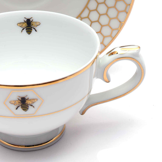 Tea Cup and Saucer Set 12 Pcs | Black | Bee ICHKAN