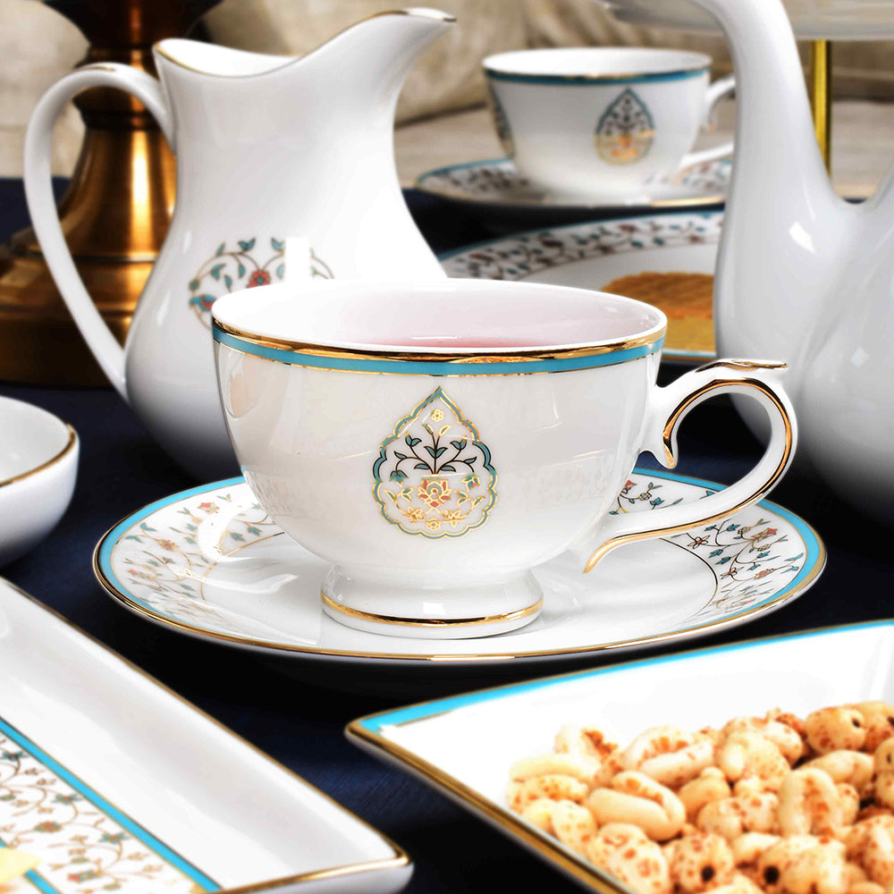 Tea Cup and Saucer Set 17 Pcs | Blue | Mavi ICHKAN