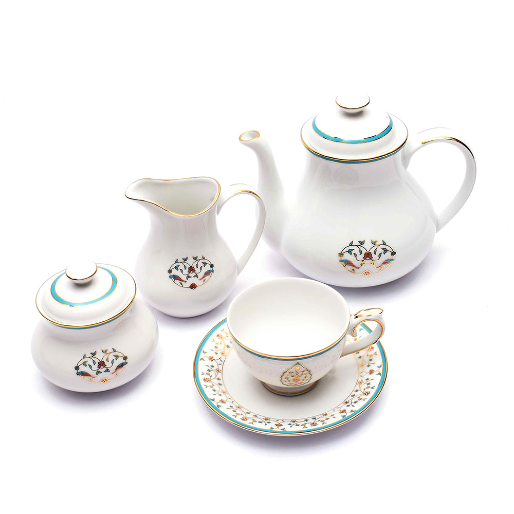 Tea Cup and Saucer Set 17 Pcs | Blue | Mavi ICHKAN