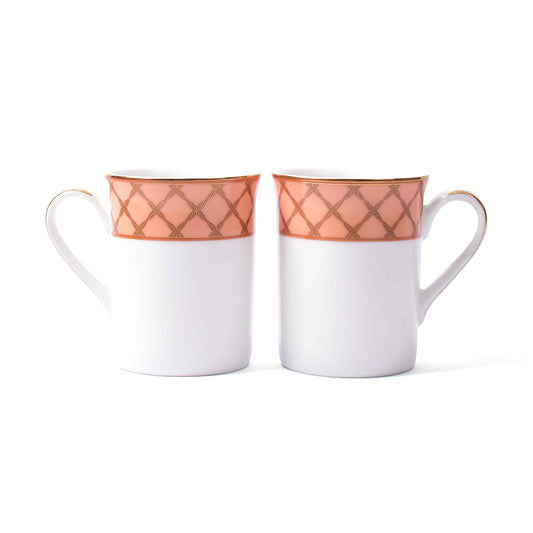 Dankotuwa Sri Lanka Mug Set 2pc with Gift Box  | Peach | Angel Rope