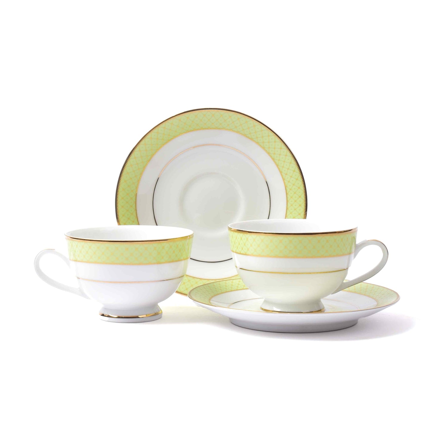 Tea Cup & Saucer 12pc | Green | Princely