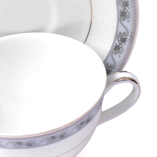 12pc Tea Cup & Saucer | Grey | Mariella