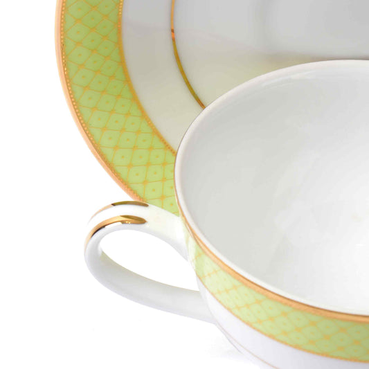 Tea Cup & Saucer 12pc | Green | Princely