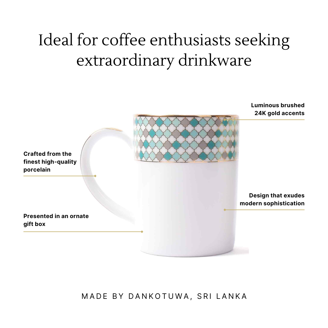 Dankotuwa Sri Lanka Mug Set 2pc with Gift Box | Teal | Christolite