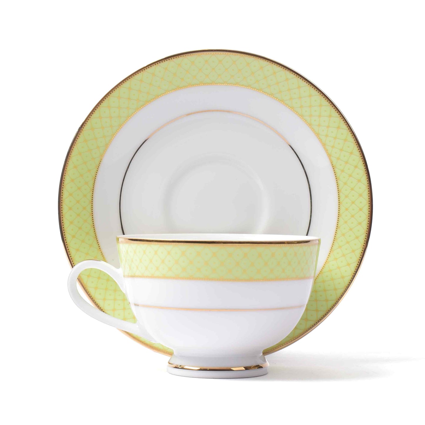 Tea Cup & Saucer 12pc | Green | Princely