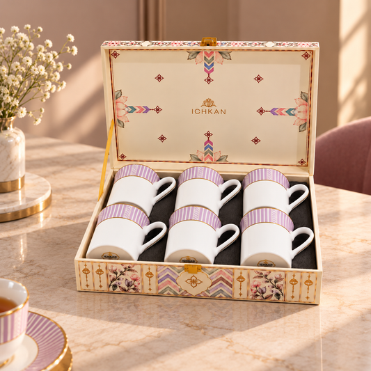 Gift Hamper | Fete Mugs Set of 6 | Stripe Purple ICHKAN by Day To Day