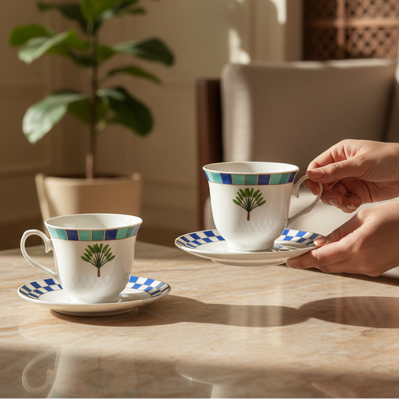 Tea Cup and Saucer Set 12 Pcs | Amalfi | Ichkan Roots ICHKAN by Day To Day