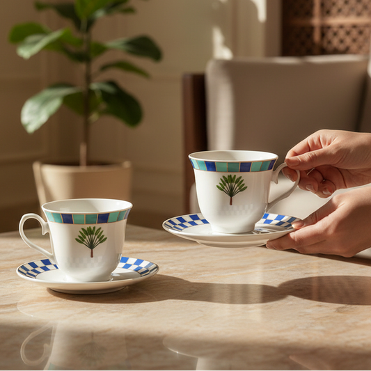 Tea Cup and Saucer Set 12 Pcs | Amalfi | Ichkan Roots ICHKAN by Day To Day